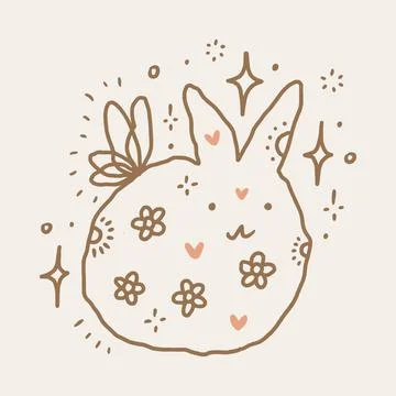 Vector cartoon magic fairy rabbit or bunny Easter cute childish illustration Illustrazione stock