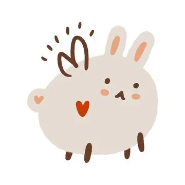 Vector cartoon magic fairy rabbit or bunny Easter cute childish illustration Stock Illustration