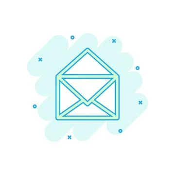 Vector cartoon mail envelope icon in comic style. Email sign illustration pic Stock-Illustration