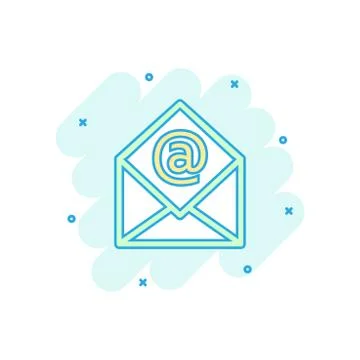 Vector cartoon mail envelope icon in comic style. Email sign illustration pic Stock-Illustration