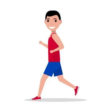 Vector cartoon man running jogging Stock Illustration