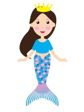 Vector Cartoon Mermaid Stock Illustration