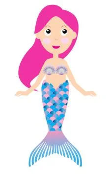 Vector Cartoon Mermaid Stock Illustration