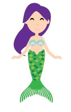 Vector Cartoon Mermaid Stock Illustration