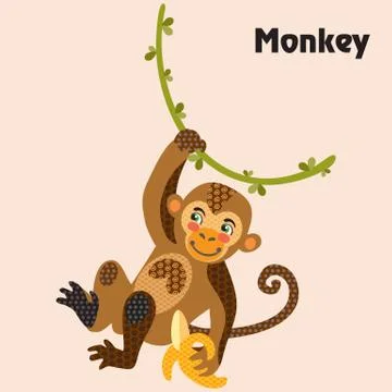 Vector cartoon monkey Stock Illustration
