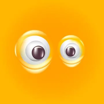 Vector cartoon monster eyes isolated on orange background Stock Illustration