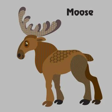 Vector cartoon moose Illustrazione stock