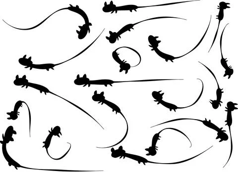 Vector cartoon mouse symbol set Stock Illustration