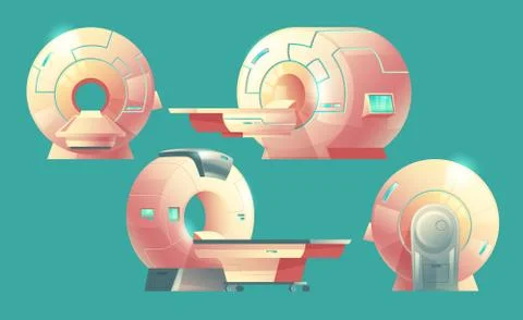 Vector cartoon MRI scanner, magnetic resonance imaging Stockillustratie