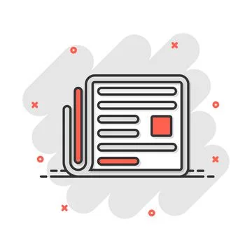 Vector cartoon newspaper icon in comic style. News sign illustration pictogra Illustrazione stock