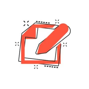 Vector cartoon notepad edit document with pencil icon in comic style. Notepad Illustrazione stock