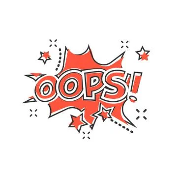 Vector cartoon oops comic sound effects icon in comic style. Sound bubble spe Stock Illustration