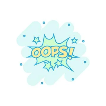 Vector cartoon oops comic sound effects icon in comic style. Sound bubble spe Stock Illustration