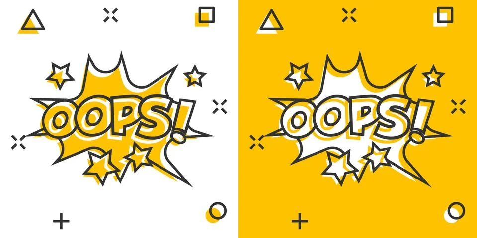 Vector cartoon oops comic sound effects icon in comic style. Sound bubble spe Stock Illustration
