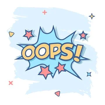 Vector cartoon oops comic sound effects icon in comic style. Sound bubble spe Stock Illustration