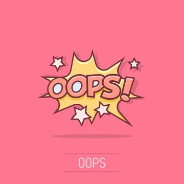 Vector cartoon oops comic sound effects icon in comic style. Sound bubble s.. Stock Illustration
