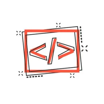 Vector cartoon open source icon in comic style. Api programming concept illus Stock Illustration