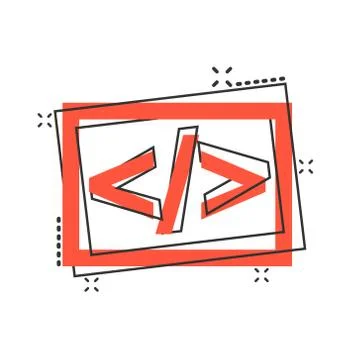 Vector cartoon open source icon in comic style. Api programming concept illus Stock Illustration