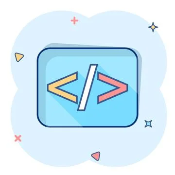 Vector cartoon open source icon in comic style. Api programming concept illus 스톡 일러스트