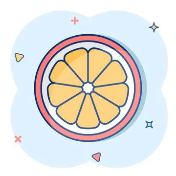 Vector cartoon orange fruit icon in comic style. Orange citrus concept illust Illustrazione stock