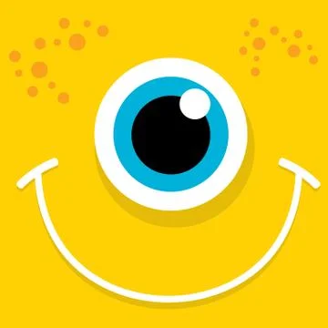 Vector Cartoon orange monster face Illustrazione stock