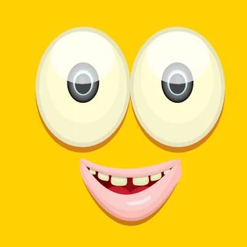 Vector Cartoon orange monster face Stock Illustration