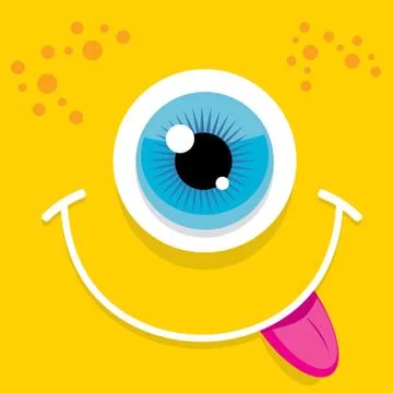 Vector Cartoon orange monster face Stock Illustration