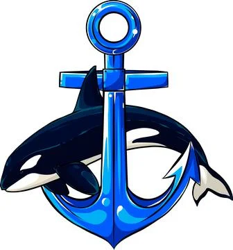 Vector Cartoon Orcinus Orca. Killer Whale Illustration design Illustrazione stock