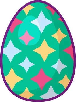 Vector Cartoon Outline Easter Egg Stock Illustration