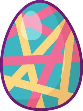 Vector Cartoon Outline Easter Egg 스톡 일러스트