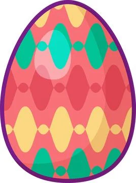 Vector Cartoon Outline Easter Egg Stock Illustration