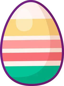 Vector Cartoon Outline Easter Egg 스톡 일러스트