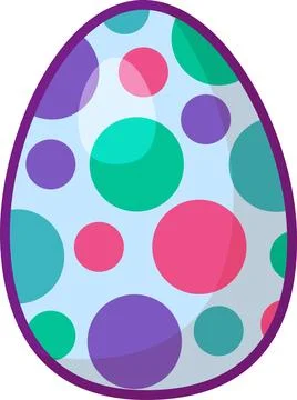 Vector Cartoon Outline Easter Egg Stock Illustration