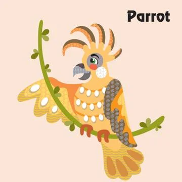 Vector cartoon parrot イラスト素材