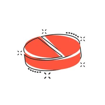 Vector cartoon pill icon in comic style. Tablet concept illustration pictogra Stock Illustration