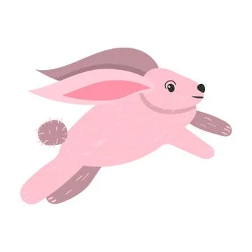Vector cartoon  pink bunny Stock Illustration