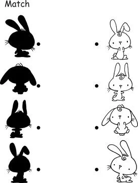 Vector cartoon pre school Activity book learning matching education Stock Illustration