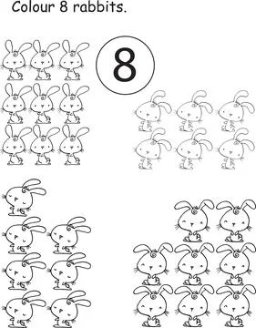 Vector cartoon pre school Activity book learning number matching education Stock Illustration