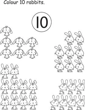 Vector cartoon pre school Activity book learning number matching education Stock Illustration