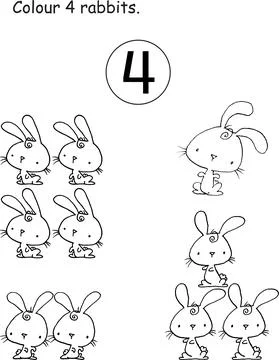 Vector cartoon pre school Activity book learning number matching education Stock Illustration