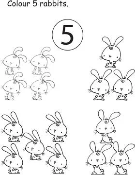 Vector cartoon pre school Activity book learning number matching education Stock Illustration