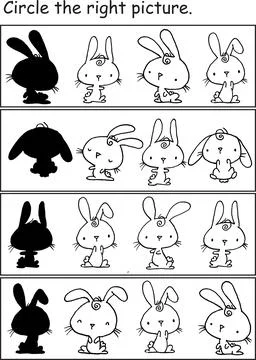 Vector cartoon pre school Activity book learning matching education Stock Illustration