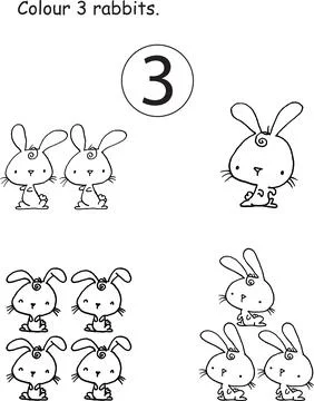 Vector cartoon pre school Activity book learning number matching education Stock Illustration