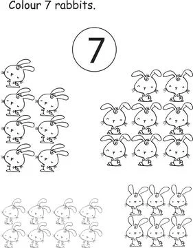 Vector cartoon pre school Activity book learning number matching education Stock Illustration