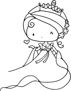 Vector cartoon Princess queen Stock Illustration