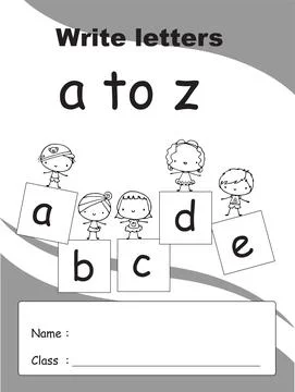 Vector cartoon rabbit with abcd education pre school background book cover Stock Illustration