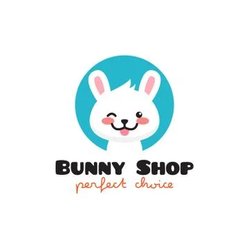 Vector cartoon rabbit mascot logo Stock Illustration