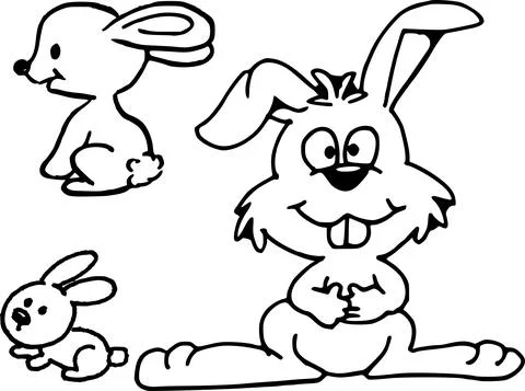 Vector cartoon rabbit set Stock Illustration