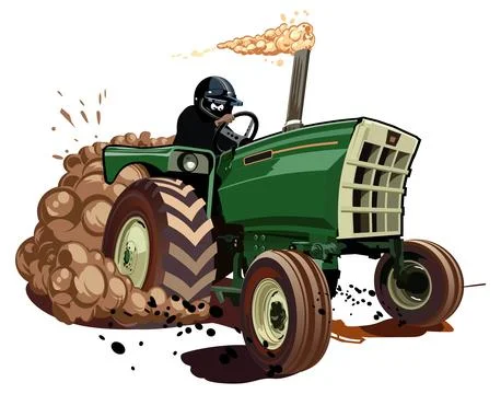 Vector Cartoon Race Tractor Stock Illustration