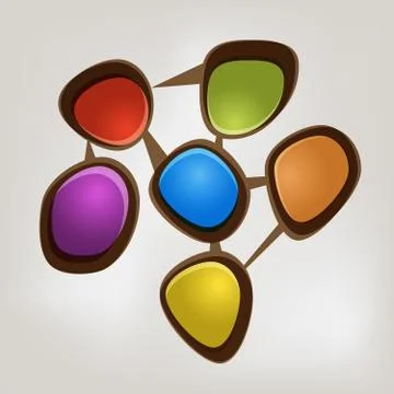 Vector cartoon scheme of connections Stock Illustration